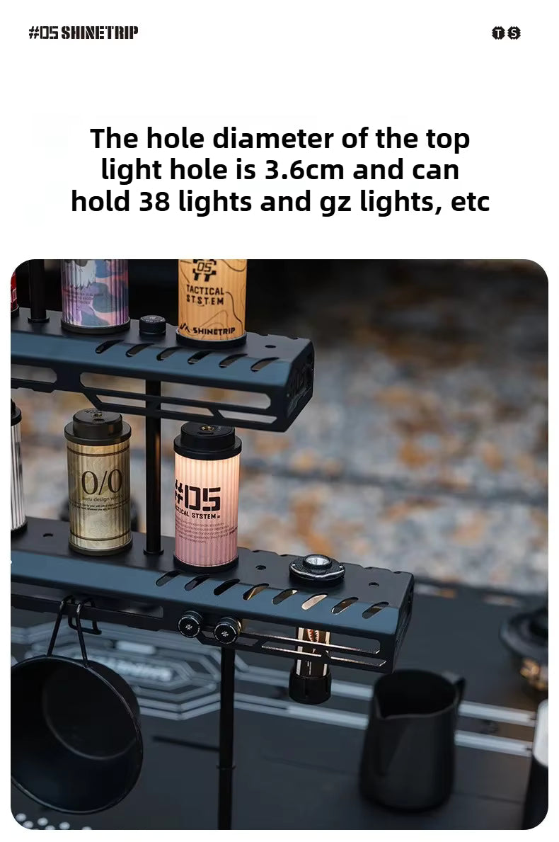 山趣（ShineTrip） ST-05シリーズ 38灯 スターライトブリッジ（S／M／L・ベーシックモジュール・延長アルミロッド） ブラック