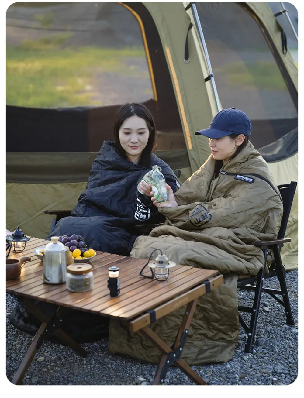 ShineTrip（山趣）#05 シリーズ エンベロープ スリーピングバッグ（G100/G150/G200・L/R・Black／Sand）