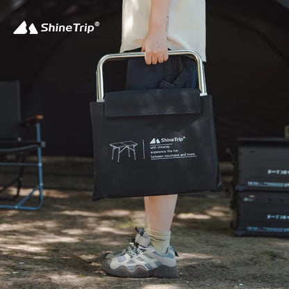 SHINETRIP ステンレス 耐熱 折りたたみキャンプテーブル（収納バッグ付）A451-T00
