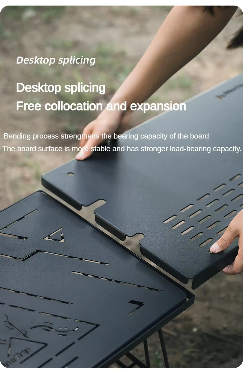 SHINETRIP 5052アルミ サイドテーブル 拡張ボード連結対応（折りたたみ）A455-T00