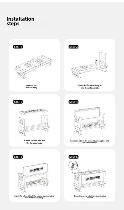 山趣（ShineTrip） #05シリーズ 二次燃焼ファーネス ステンレス製 コンパクト焚き火台