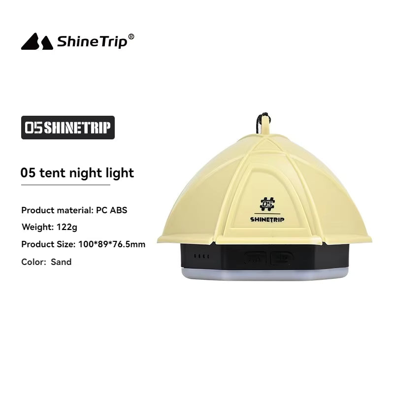山趣（ShineTrip） ST-05シリーズ テント ナイトライト IPX4（グリーン／サンド／グレー）