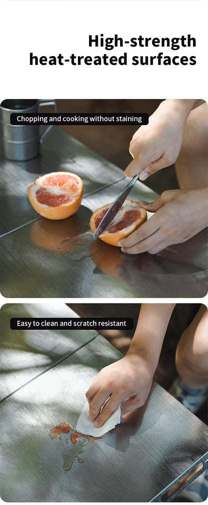 SHINETRIP ステンレス 耐熱 折りたたみキャンプテーブル（収納バッグ付）A451-T00