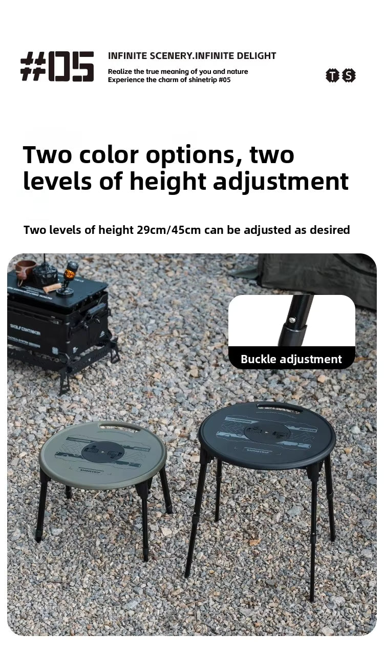 山趣（やましゅみ） SHINETRIP シャイントリップ ST-05 Series High Low Tactical Round Table Set ハイロー切替 タクティカルラウンドテーブルセット