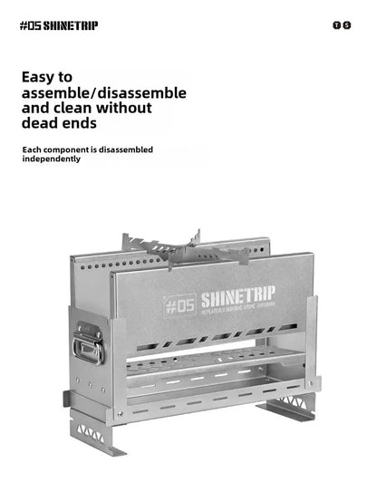 山趣（ShineTrip） #05シリーズ 二次燃焼ファーネス ステンレス製 コンパクト焚き火台