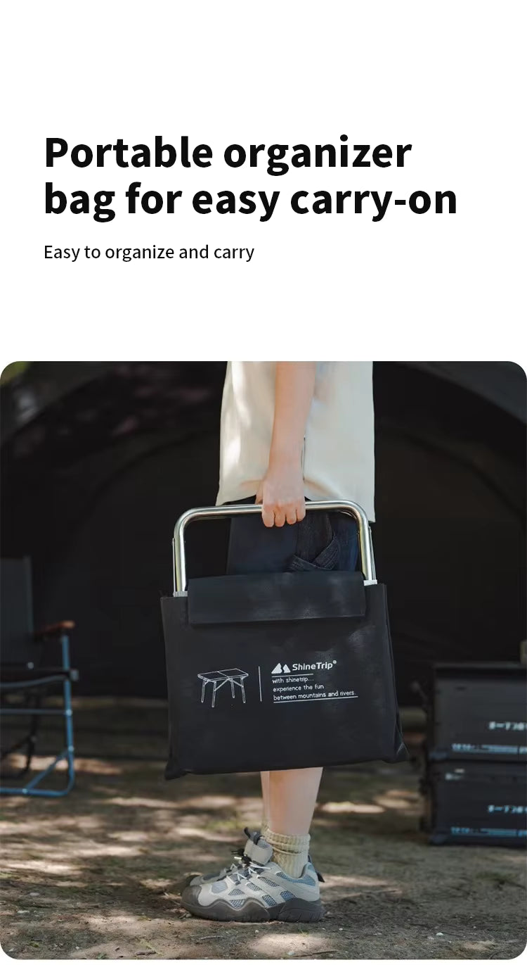 SHINETRIP ステンレス 耐熱 折りたたみキャンプテーブル（収納バッグ付）A451-T00