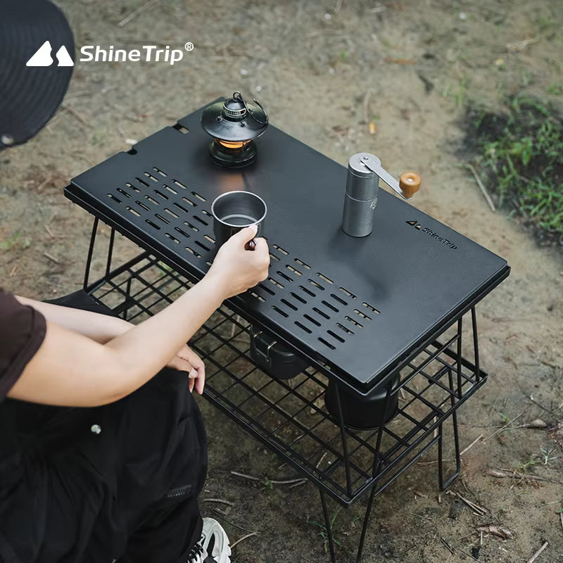 SHINETRIP 5052アルミ サイドテーブル 拡張ボード連結対応（折りたたみ）A455-T00