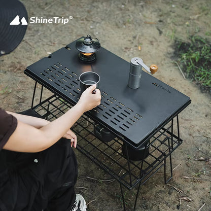 SHINETRIP 5052アルミ サイドテーブル 拡張ボード連結対応（折りたたみ）A455-T00