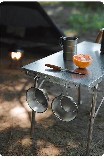 SHINETRIP ステンレス 耐熱 折りたたみキャンプテーブル（収納バッグ付）A451-T00