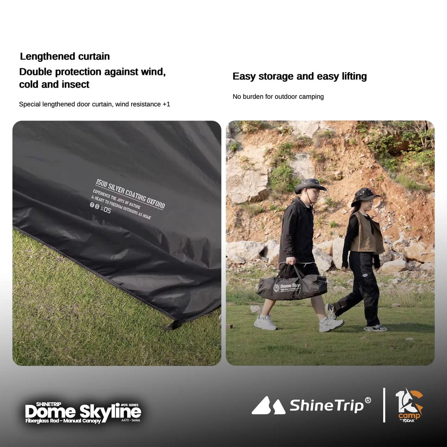 SHINE TRIP Outdoors（シャイン・トリップ アウトドアーズ／山趣）#05 Series Dome Skylight｜ドームスカイライン 本体（FG/AL 2カラー）＋専用オプション