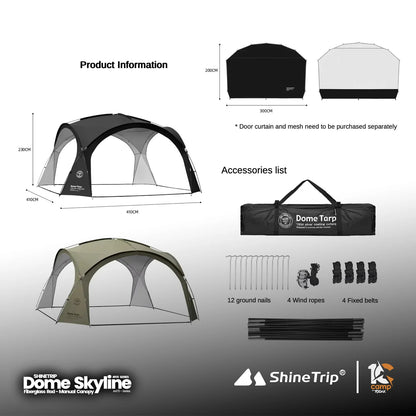 SHINE TRIP Outdoors（シャイン・トリップ アウトドアーズ／山趣）#05 Series Dome Skylight｜ドームスカイライン 本体（FG/AL 2カラー）＋専用オプション