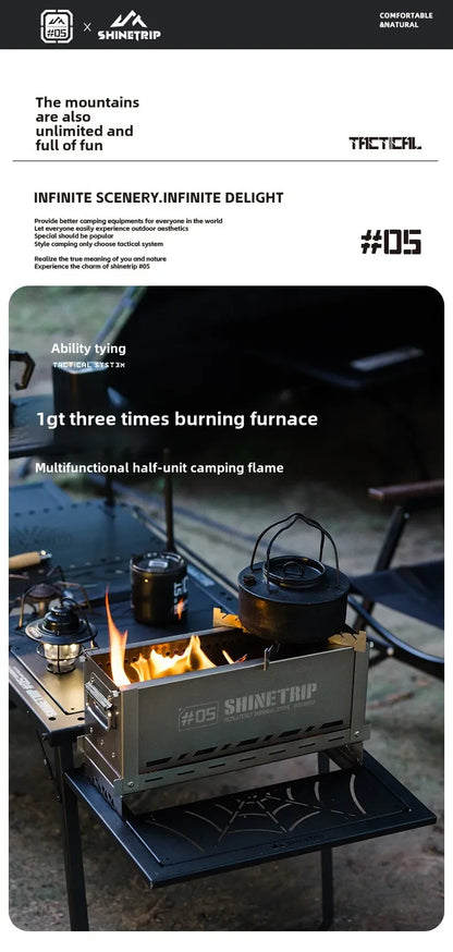 山趣（ShineTrip） #05シリーズ 二次燃焼ファーネス ステンレス製 コンパクト焚き火台