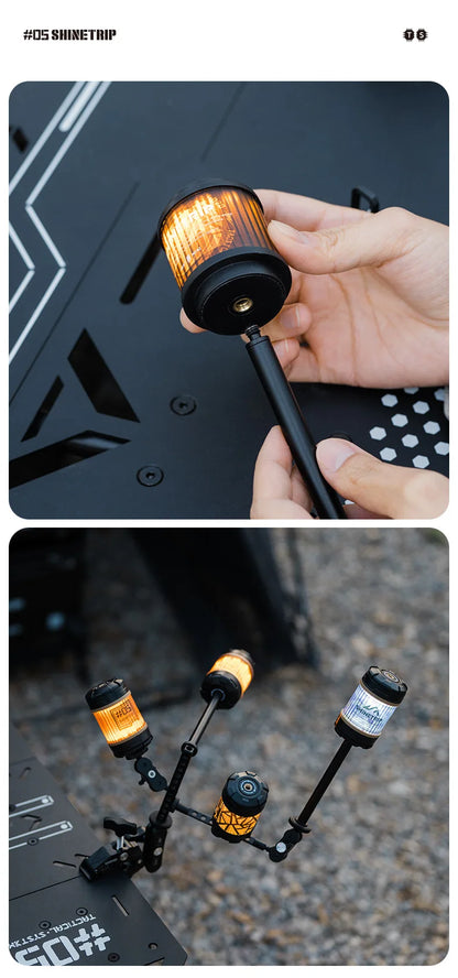 山趣（ShineTrip） ST-05シリーズ 回転式 19グリマー LEDランタン（Black／Transparent／Green／Sand）