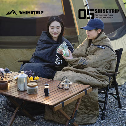 ShineTrip（山趣）#05 シリーズ エンベロープ スリーピングバッグ（G100/G150/G200・L/R・Black／Sand）