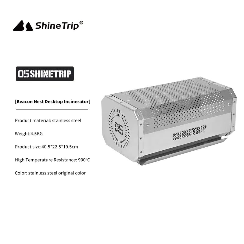 山趣（ShineTrip） 05シリーズ ステンレス 折りたたみキャンプテーブル＆卓上ストーブ 2点セット