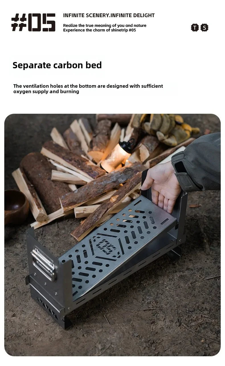 山趣（ShineTrip） #05シリーズ 二次燃焼ファーネス ステンレス製 コンパクト焚き火台