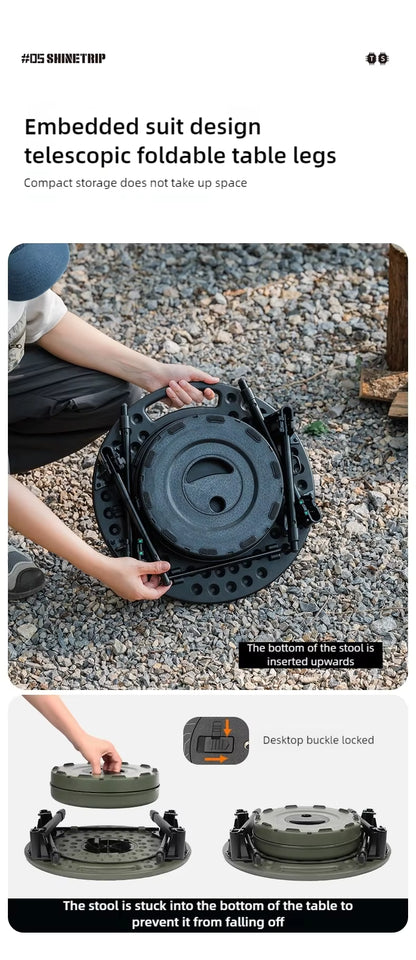 山趣（やましゅみ） SHINETRIP シャイントリップ #05 Series Tactical Lifting Dual-use Round Table デュアルユース ラウンドテーブル（A553-D00 / A553-H00）