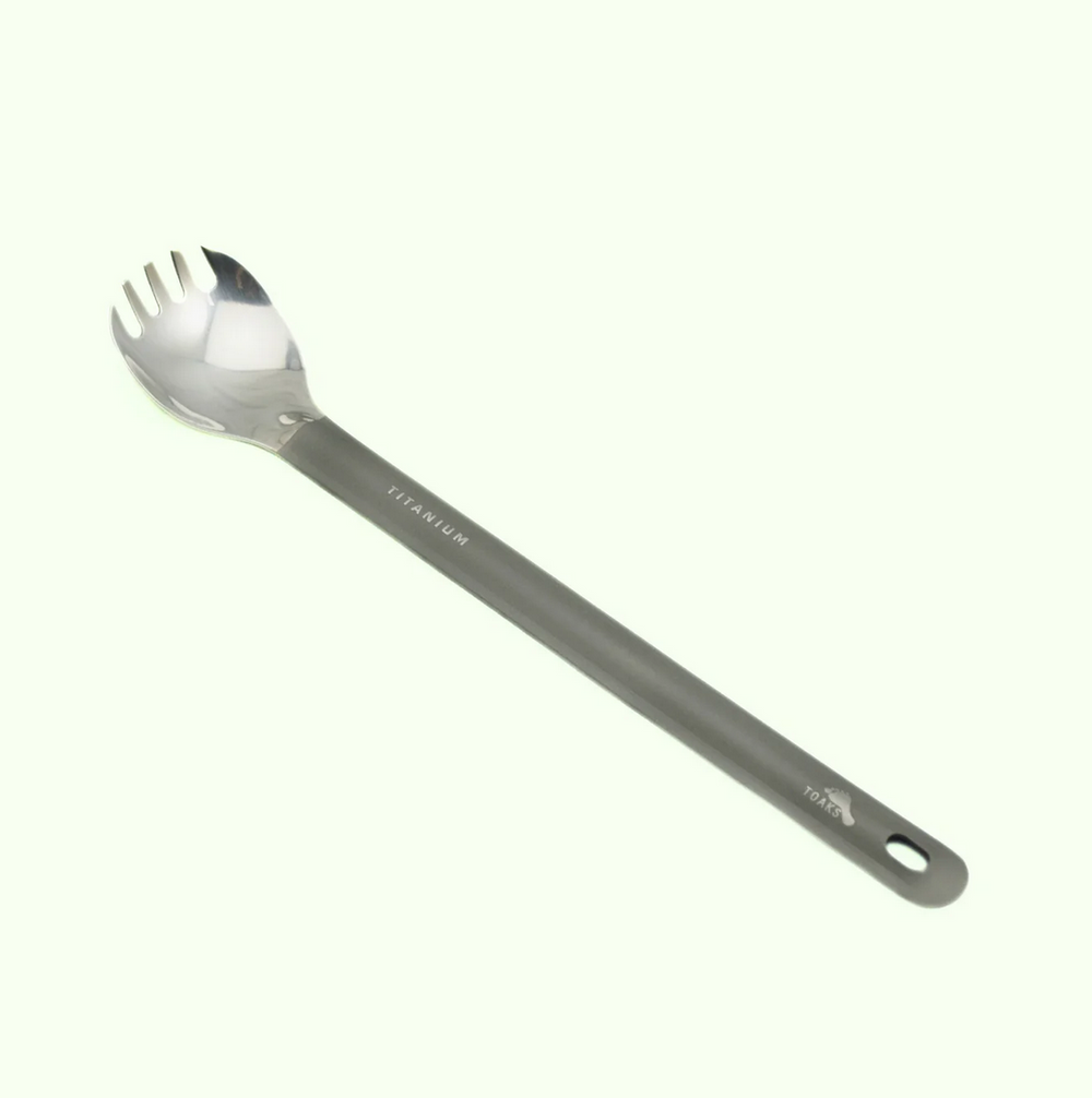 TOAKS Titanium Long Handle Spork with Polished Bowl SLV-14
