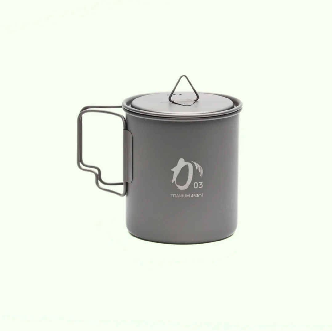 KA03 Titanium cup 450ml (with lid) Ultra-lightweight KCUP-450-C