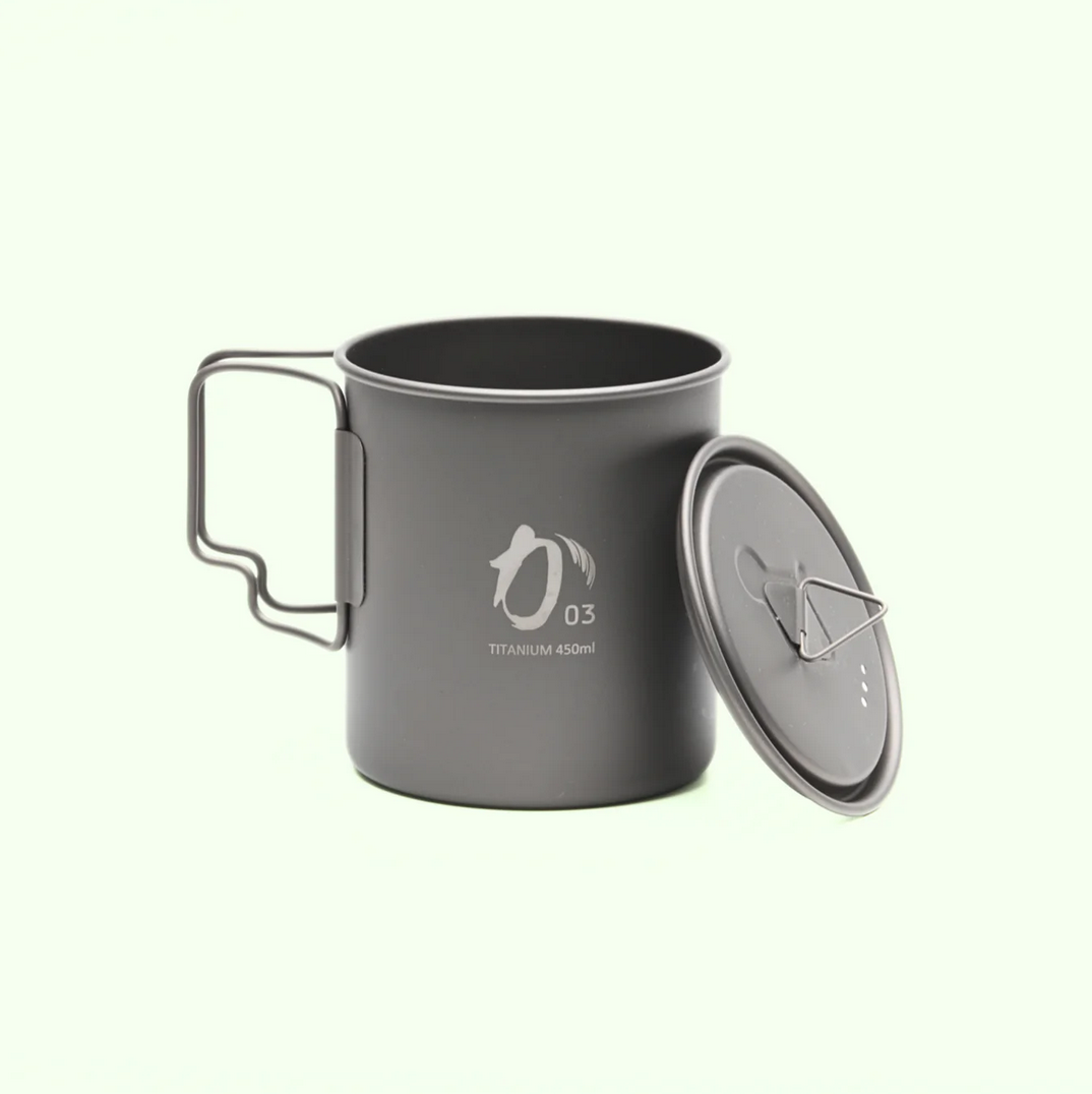 KA03 Titanium cup 450ml (with lid) Ultra-lightweight KCUP-450-C