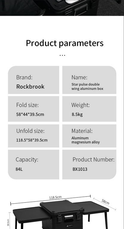 Rockbrook 84L 黑色鋁製桌盒 BIPLANE BX1013