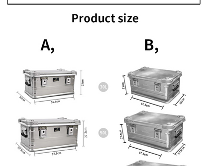 Rockbrook 30L 50L 95L Silver Aluminum Storage Box Rockbrook SILVER Aluminium Storage Box CLASSIC BX1003GY