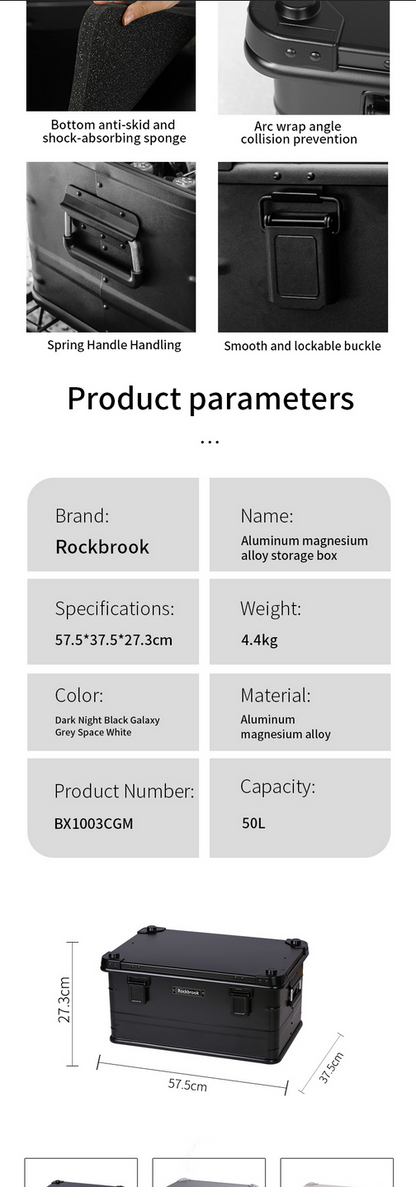 Rockbrook 30L 50L 95L 鋁製收納箱 Rockbrook 鋁製收納箱 FROST BX1003BKS