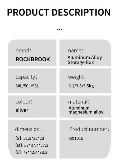 Rockbrook SILVER 鋁製收納盒 FLATTOP BX1015