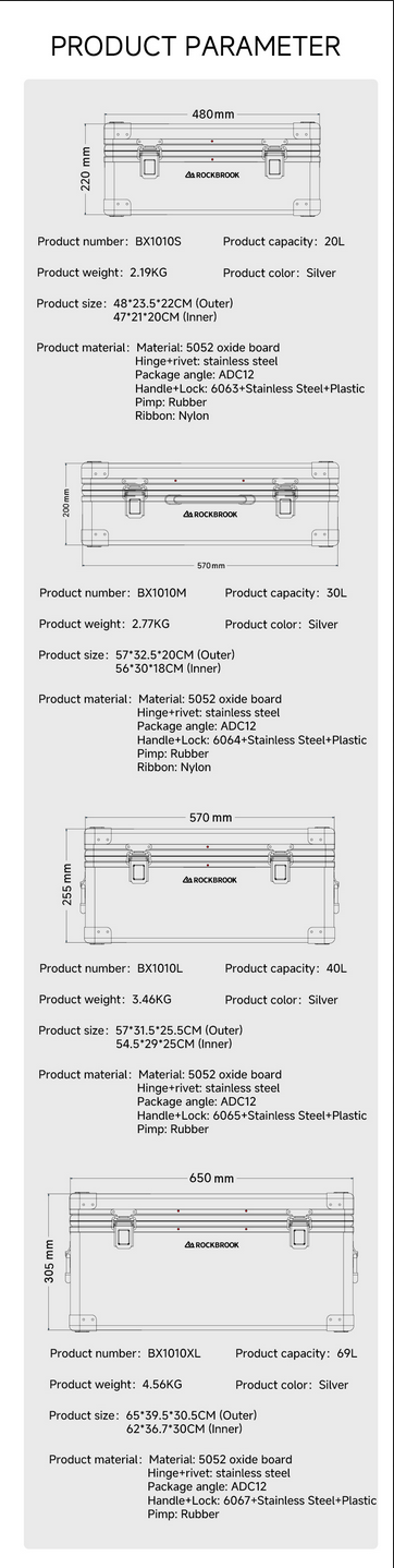 Rockbrook SLIVER 鋁製收納盒 UltraLite BX1010