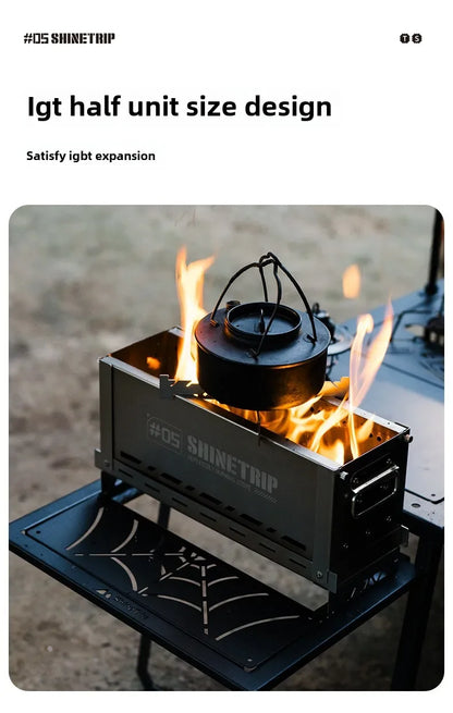 山趣（ShineTrip） #05シリーズ 二次燃焼ファーネス ステンレス製 コンパクト焚き火台