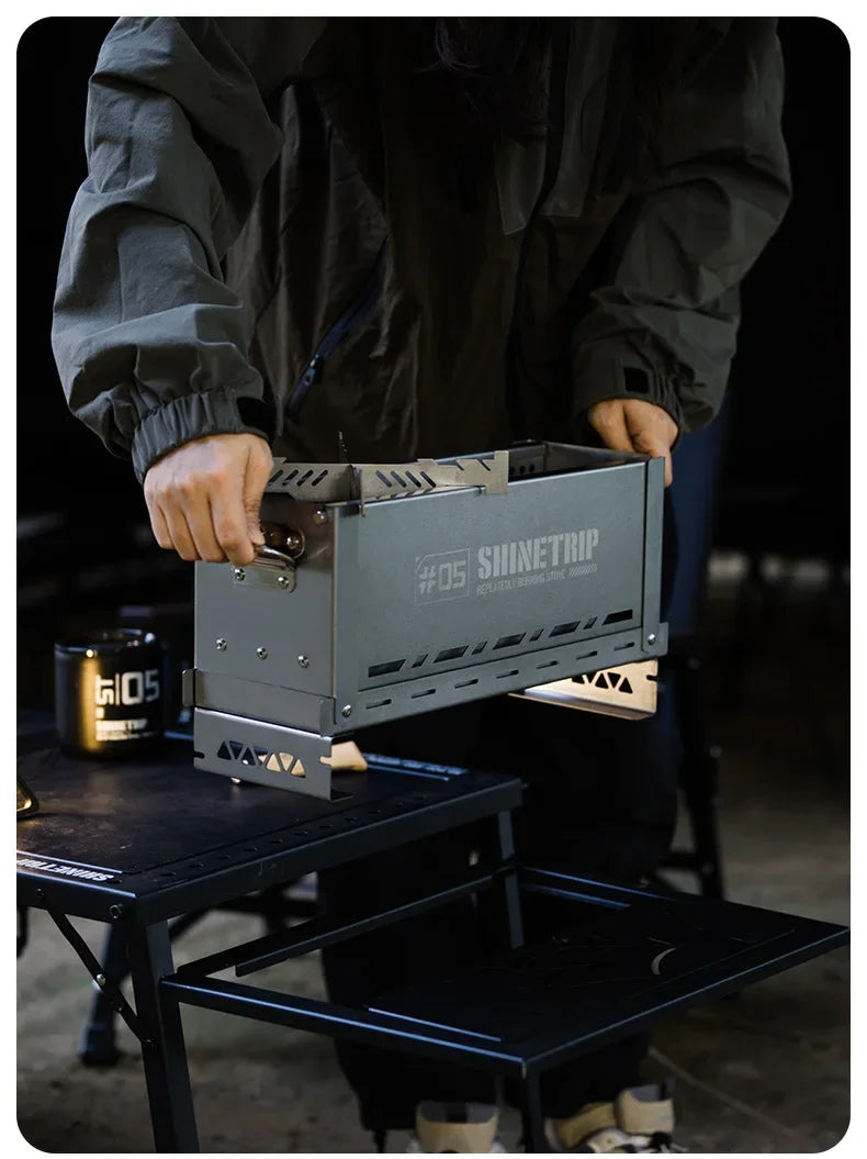 山趣（ShineTrip） #05シリーズ 二次燃焼ファーネス ステンレス製 コンパクト焚き火台