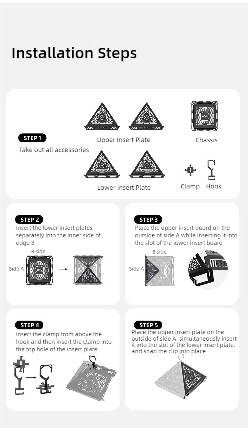 山趣（ShineTrip） ST-05シリーズ ピラミッドランプシェード（ブラック）