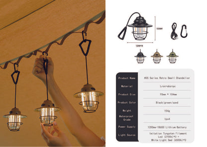 山趣（ShineTrip） ST-05シリーズ レトロスモールシャンデリア Black／Green／Sand