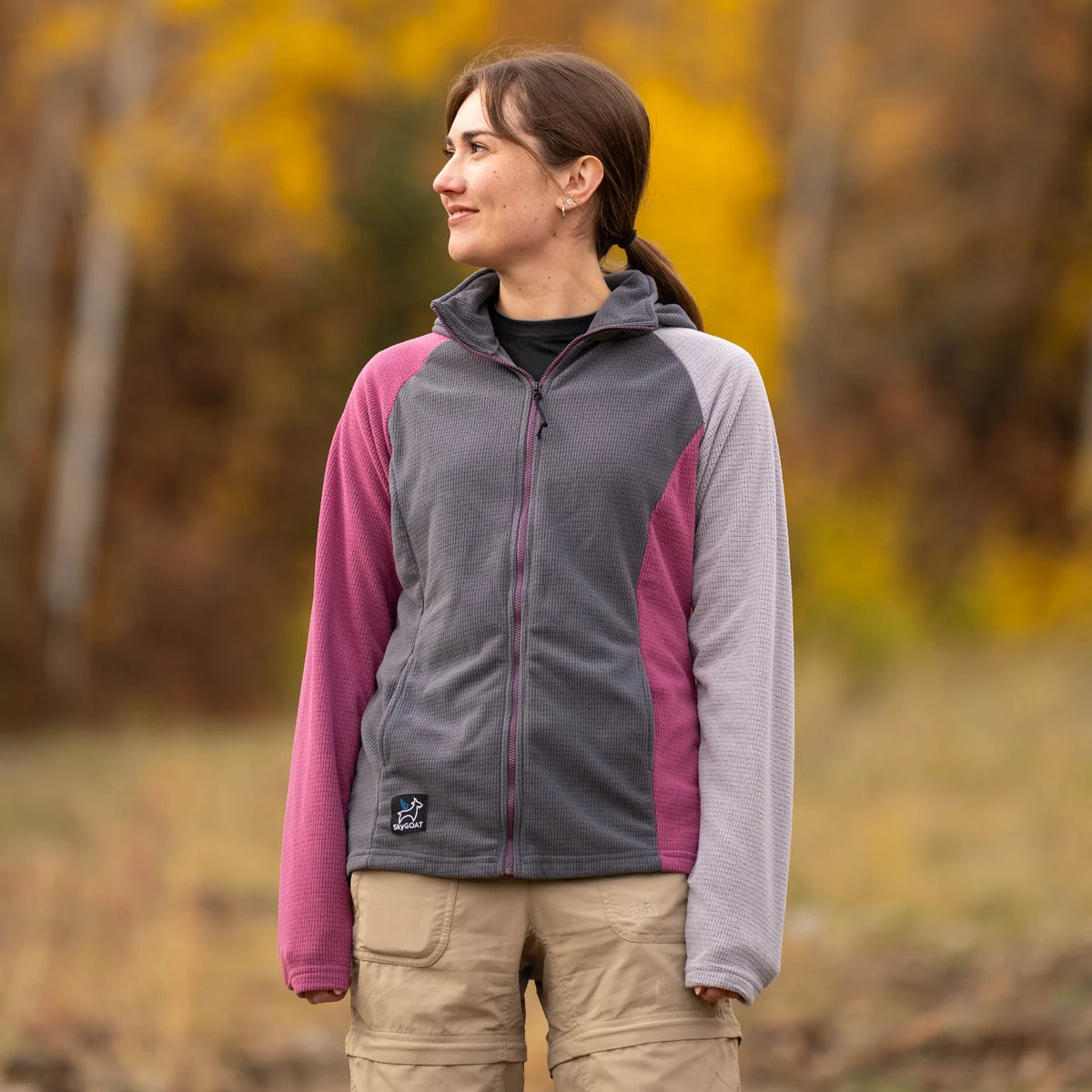 SkyGOAT（スカイゴート）CAMP Hooded Jacket レディース｜GOATgrid マイクログリッドフリース フルジップジャケット