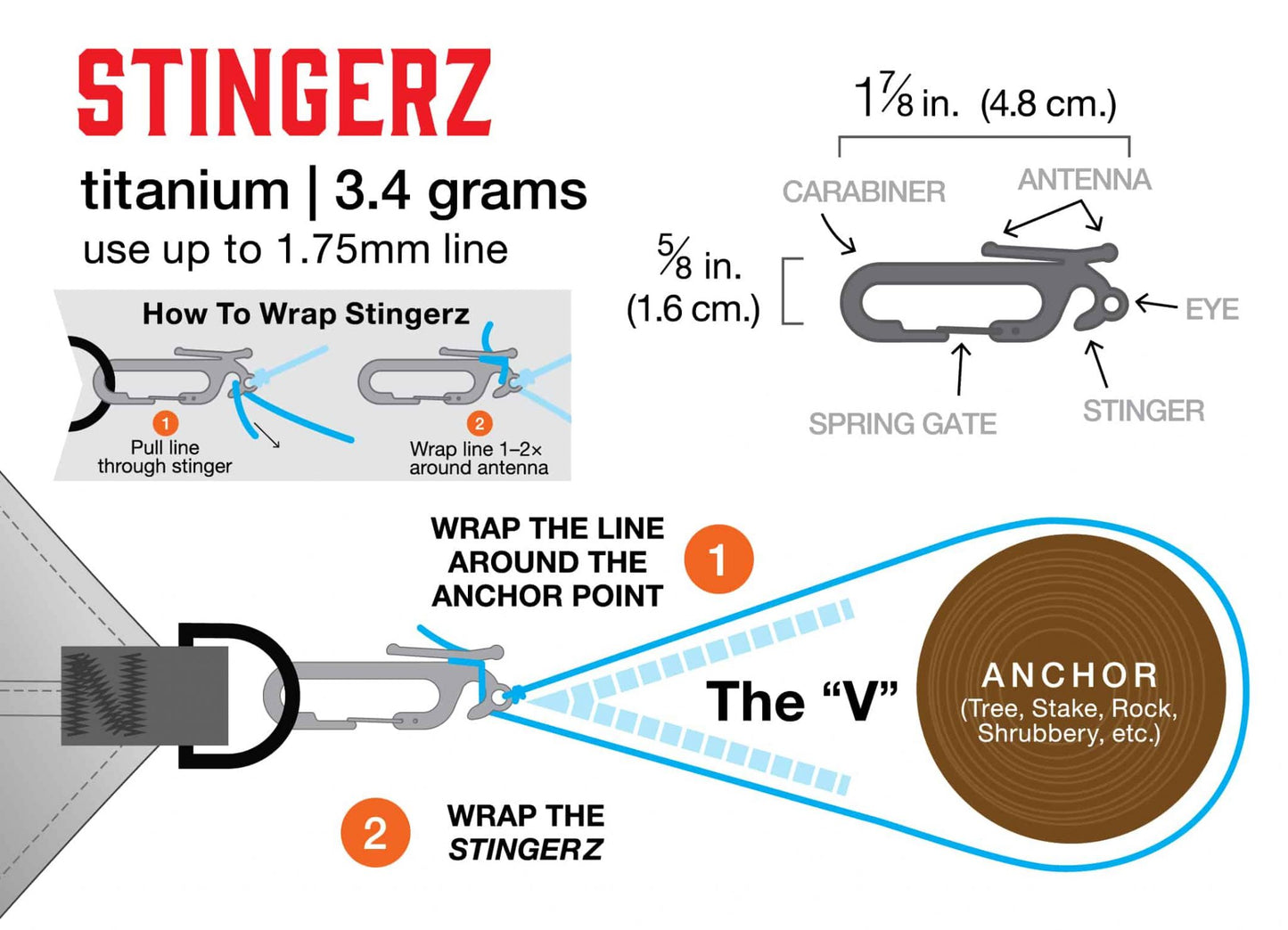 Dutchware Gear ダッチウェアギア Stingerz Single Hardware Only スティンガーズ チタン製タープ用リッジライン金具 MUS022