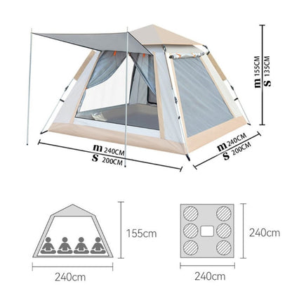 One-touch tent, dome-shaped, lightweight, for 3 to 6 people, family tent, automatic pop-up tent