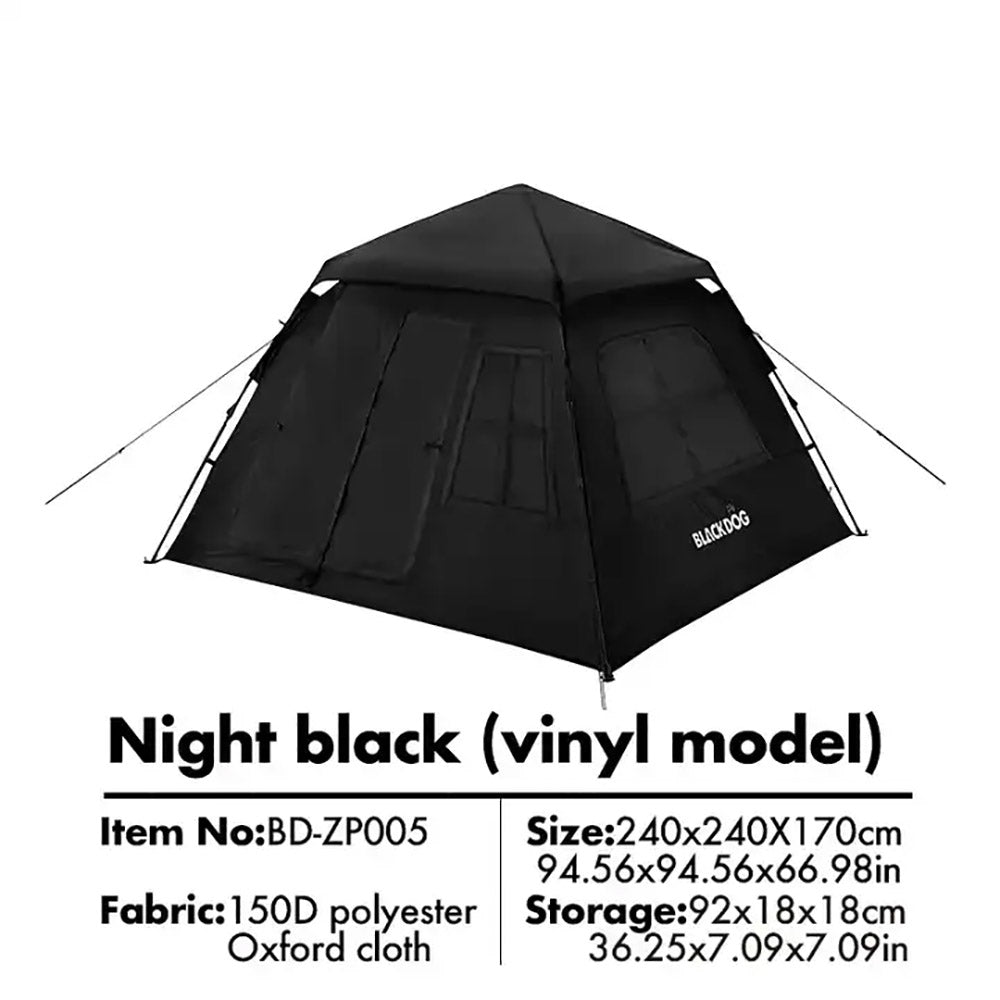 BLACKDOG 2-doors 4-window Auto Tent Black Dog 2-door 4-window Auto Tent for 3-4 people