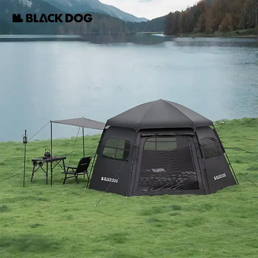 BLACKDOG Hexagon Quick Open Tent Black Dog Hexagon Quick Open Tent for 6-8 People