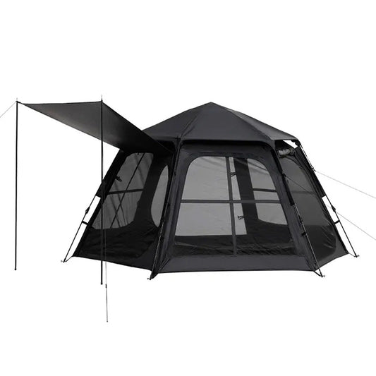 BLACKDOG OUTDOOR Canopy 2-in-1 Thick Rainproof Automatic Hexagon Tent Black Dog Hex Tent Automatic Tent