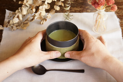 96【KURO】黒染めスリーブカップ｜280ml・保温保冷対応・フェルトスリーブ7色・食洗機対応・日本製