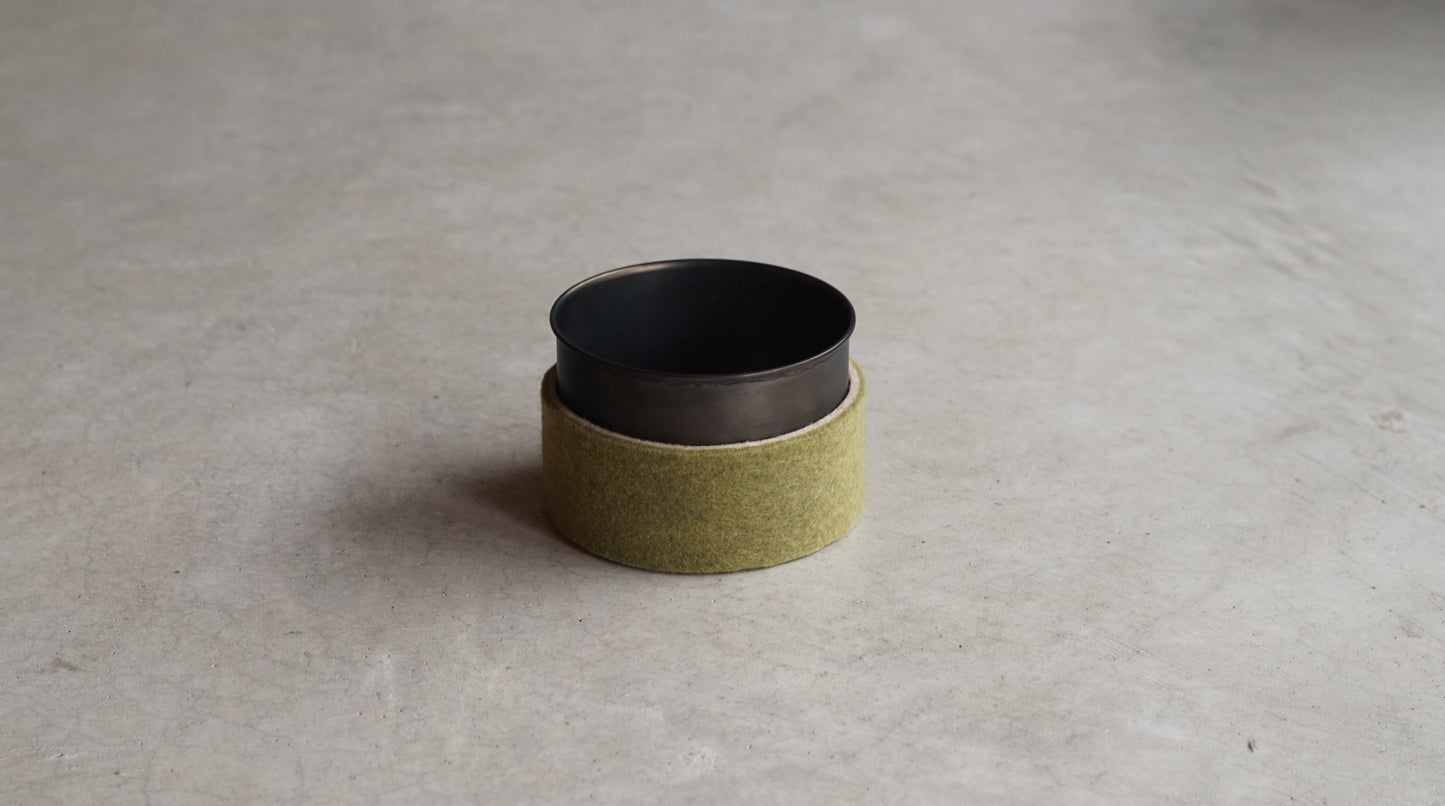 96【KURO】黒染めスリーブカップ｜280ml・保温保冷対応・フェルトスリーブ7色・食洗機対応・日本製