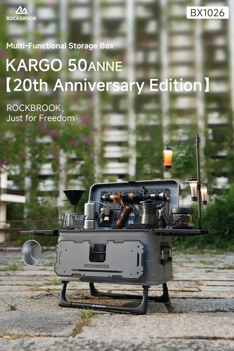 Rockbrook 20th Anniversary Limited Edition 50L Aluminum Table Box Rockbrook 50L GREY/BLACK Aluminum Table Box KARGO ANNI2024 BX1025