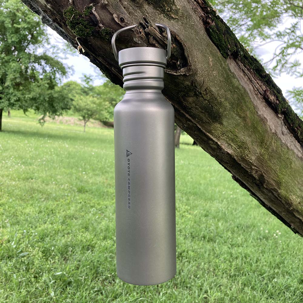 COYOTE CAMP GEAR TITANIUM BOTTLE CUP SET Coyote Camp Gear Titanium Bottle Cup Set Water Bottle 750ml Cup 300ml with Lid Cooker