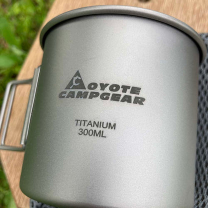 COYOTE CAMP GEAR TITANIUM BOTTLE CUP SET Coyote Camp Gear Titanium Bottle Cup Set Water Bottle 750ml Cup 300ml with Lid Cooker