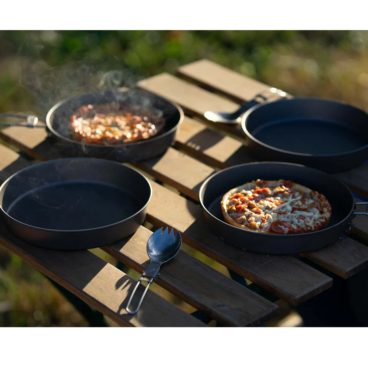 TOAKS（トークス） Titanium D-165mm (6.5") Deep Pan Set 2PCS チタン D165mm ディープパンセット フライパン＆プレートセット CS-09