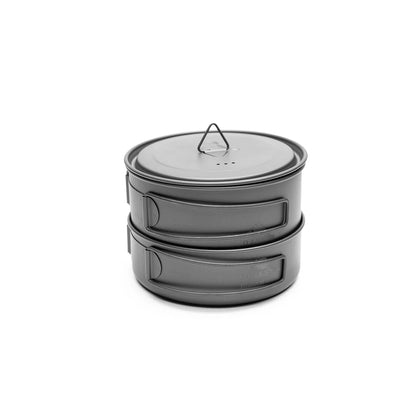 TOAKS（トークス） Titanium Compact Cookset 2PCS チタン コンパクト クックセット 2PCS 800mlポット＆400mlフライパンセット CS-12