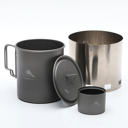TOAKS（トークス） Windscreen Stand, Alcohol Stove and Pot-750 Combo チタン アルコールストーブ クックセット 750mlポット付き CS-13