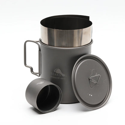 TOAKS（トークス） Windscreen Stand, Alcohol Stove and Pot-750 Combo チタン アルコールストーブ クックセット 750mlポット付き CS-13