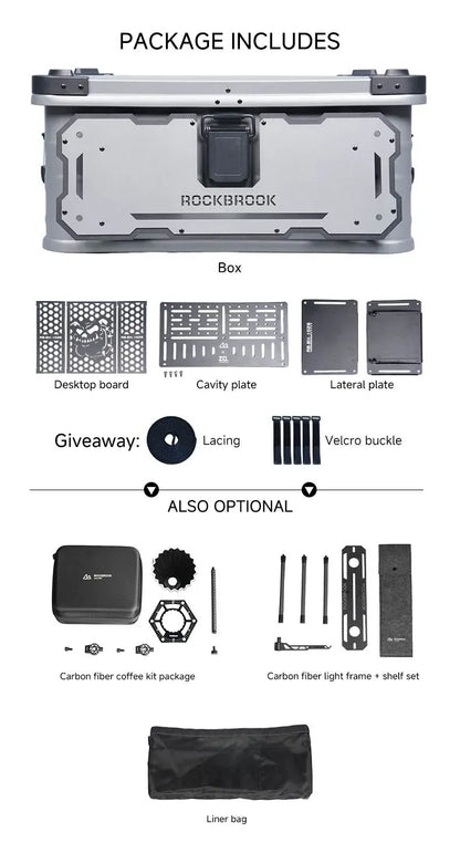 Rockbrook 20th Anniversary Limited Edition 50L Aluminum Table Box Rockbrook 50L GREY/BLACK Aluminum Table Box KARGO ANNI2024 BX1025