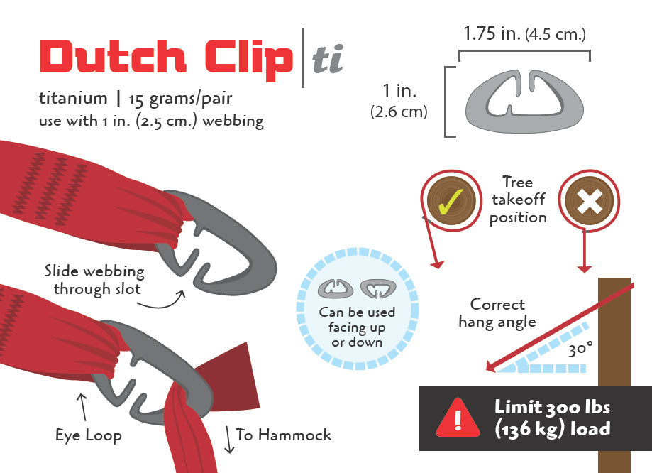 DutchWare Gear ダッチウェアギア Titanium Dutch Clips (Pair) タイタニウム ダッチクリップ ペア MUS023